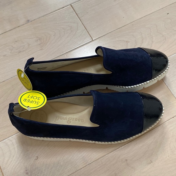 Paul green Daniella flats navy black leather slip on super soft